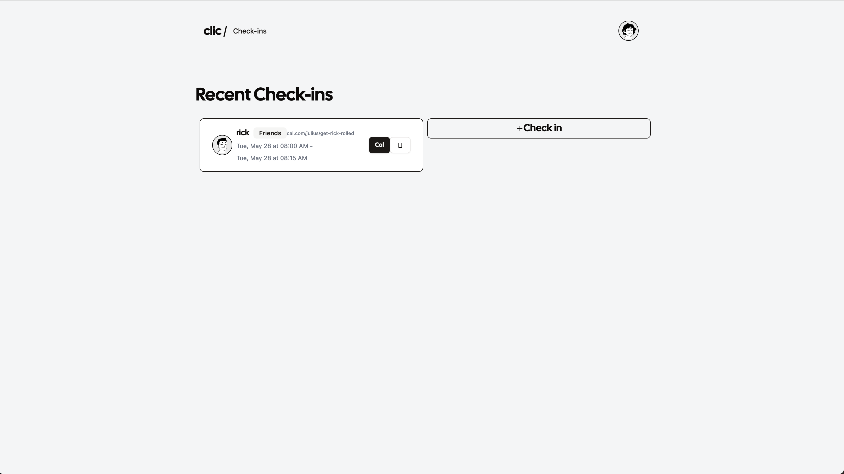 Screenshot of app Clic